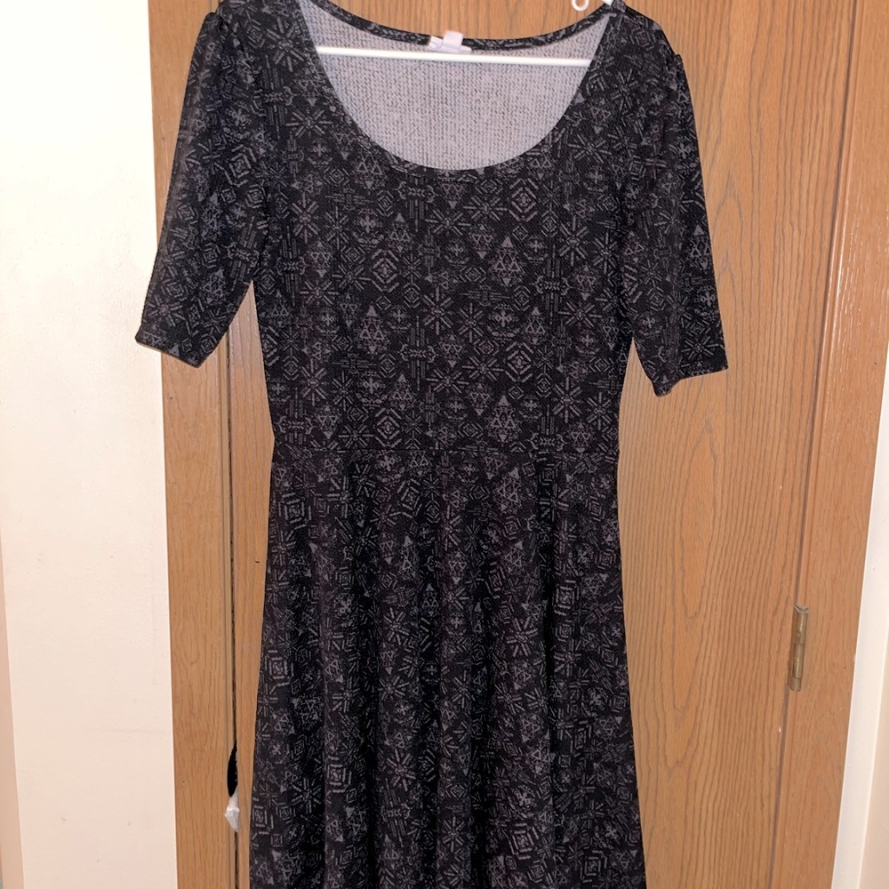 Lularoe Nicole Dress Black and Purple XL